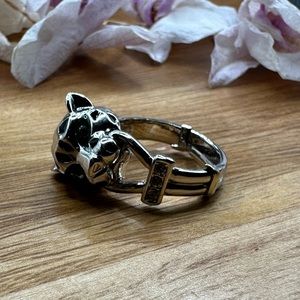 Silver Cat ring